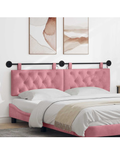 Testiera sospesa Con luce LED Rosa Velluto