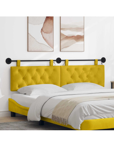 Testiera sospesa Con luce LED Giallo Velluto