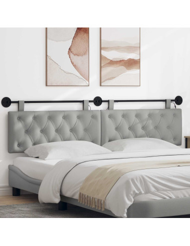 Testiera sospesa Con luce LED Grigio Nuvola Tessuto