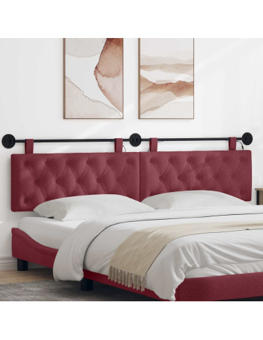 Testiera sospesa Con luce LED Rosso Vino Tessuto