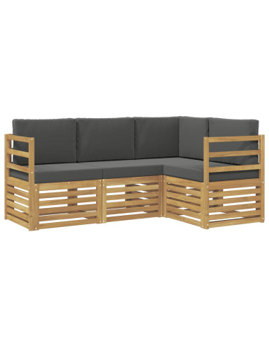 Set divani 4 pcs Bianco e Antracite 185,5 x 126,5 x 73 cm