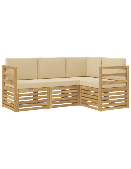 Set divani 4 pcs Bianco e Beige 185,5 x 126,5 x 73 cm