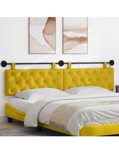 Testiera sospesa Con luce LED Giallo Velluto