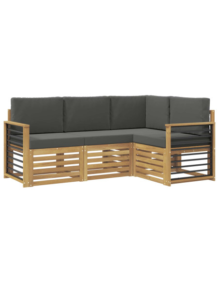 Set divani 4 pcs Bianco e Antracite 187,5 x 128,5 x 73 cm