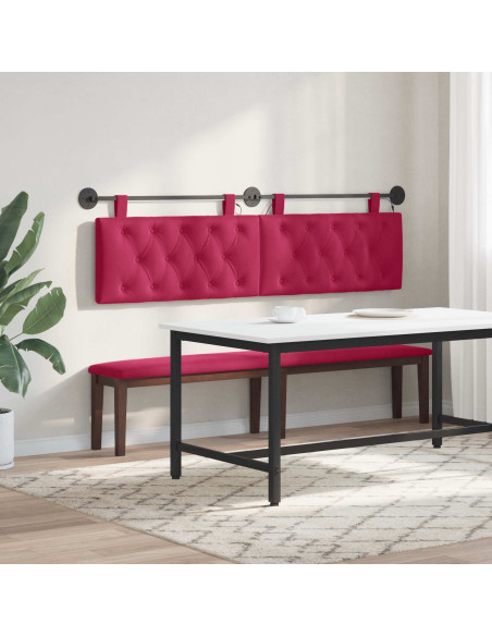 Testiera sospesa Con luce LED Rosso Vino Velluto