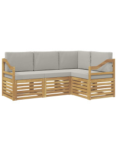 Set divani 4 pcs Bianco e Grigio Chiaro 185,5 x 126,5 x 73 cm 2