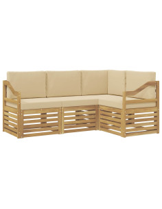 Set divani 4 pcs Bianco e Beige 185,5 x 126,5 x 73 cm 2