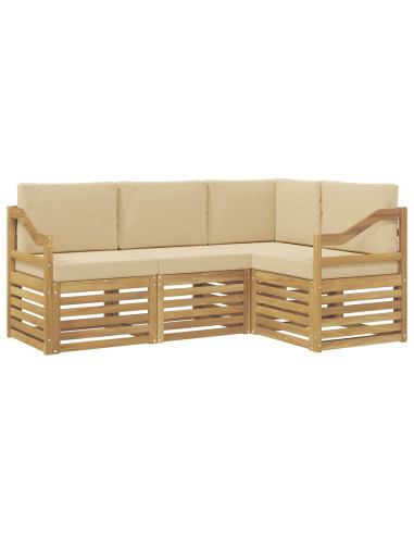 Set divani 4 pcs Bianco e Beige 185,5 x 126,5 x 73 cm