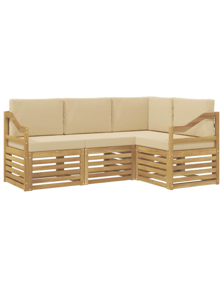 Set divani 4 pcs Bianco e Beige 185,5 x 126,5 x 73 cm