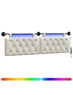 Testiera sospesa Con luce LED Crema Velluto 2