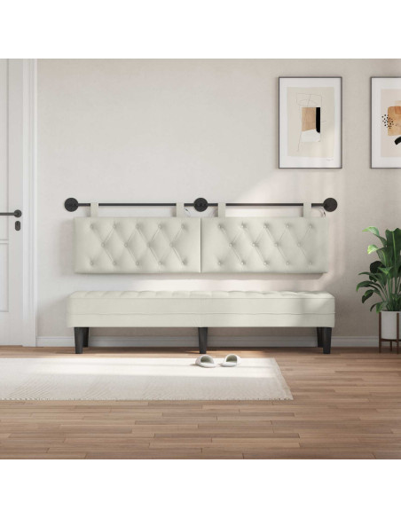 Testiera sospesa Con luce LED Crema Velluto