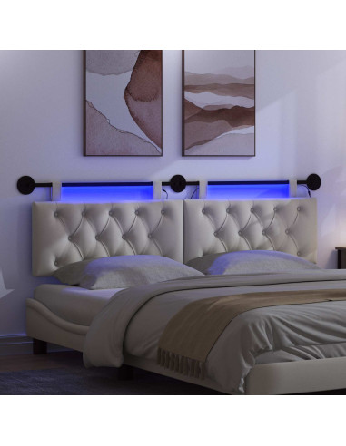 Testiera sospesa Con luce LED Crema Velluto