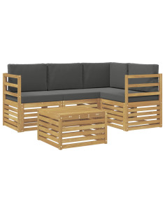 Set di divani da esterno 5 pcs Bianco e Antracite 2