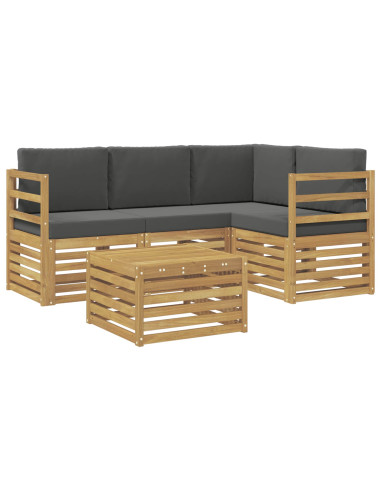 Set di divani da esterno 5 pcs Bianco e Antracite