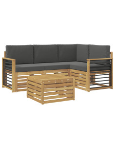 Set di divani da esterno 5 pcs Bianco e Antracite 2