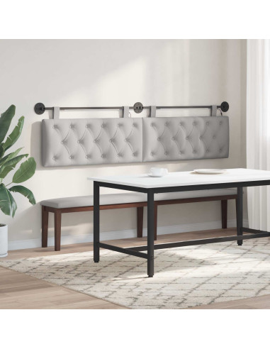 Testiera sospesa Con luce LED Grigio Nuvola Tessuto