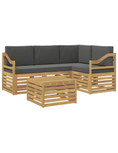 Set di divani da esterno 5 pcs Bianco e Antracite 2