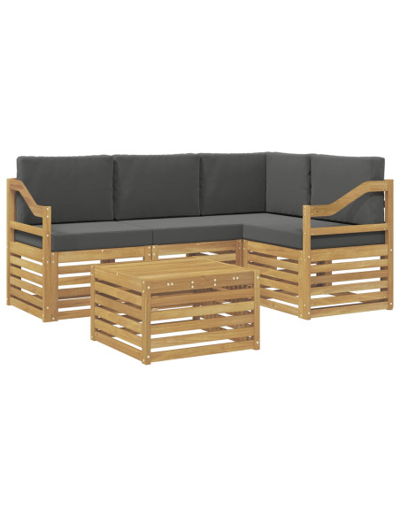 Set di divani da esterno 5 pcs Bianco e Antracite