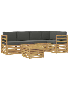 Set di divani da esterno 6 pcs Bianco e Antracite 2