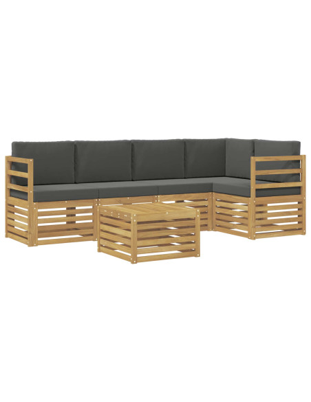 Set di divani da esterno 6 pcs Bianco e Antracite
