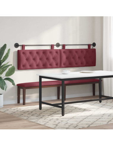 Testiera sospesa Con luce LED Rosso Vino Tessuto