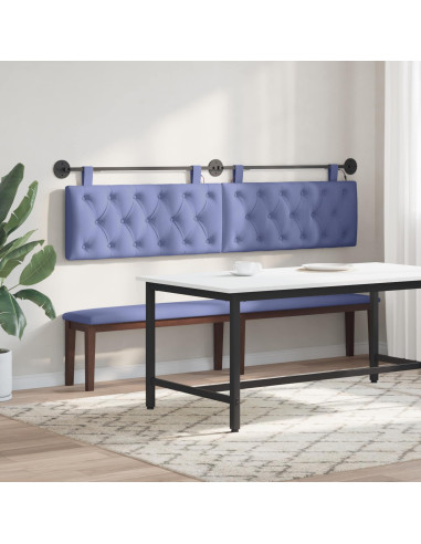 Testiera sospesa Con luce LED Blu jeans Tessuto