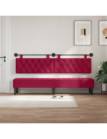 Testiera sospesa Con luce LED Rosso Vino Velluto