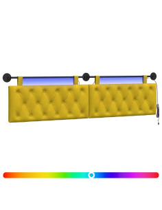 Testiera sospesa Con luce LED Giallo Velluto 2