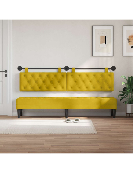 Testiera sospesa Con luce LED Giallo Velluto