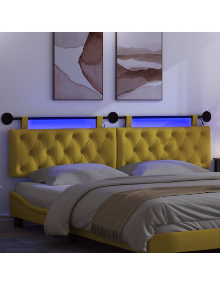 Testiera sospesa Con luce LED Giallo Velluto