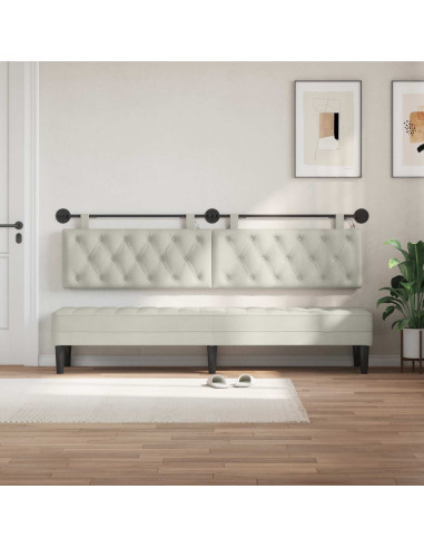 Testiera sospesa Con luce LED Crema Velluto