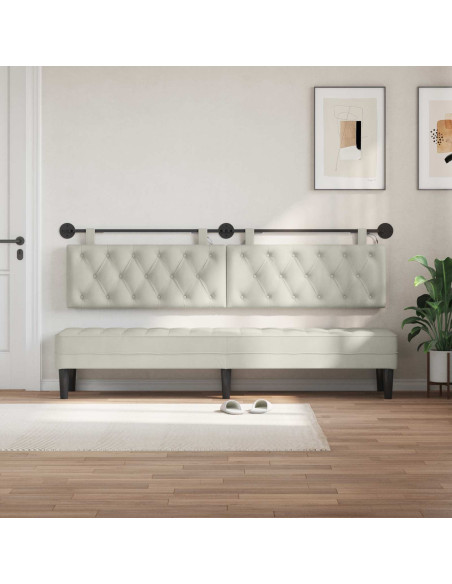 Testiera sospesa Con luce LED Crema Velluto