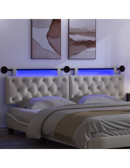 Testiera sospesa Con luce LED Crema Velluto