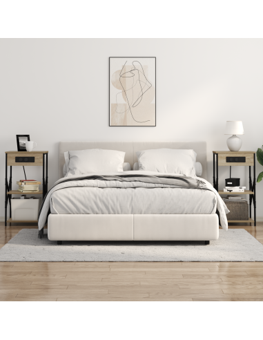 Armadio da Notte con lo scaffale Rovere Sonoma 41 x 31 x 76 cm