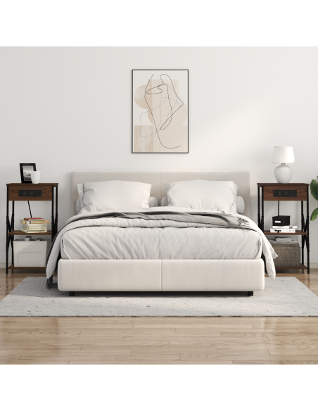 Armadio da Notte con lo scaffale Rovere Marrone 41 x 31 x 76 cm