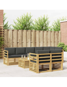 Set di divani da esterno 8 pcs Bianco e Antracite
