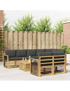 Set di divani da esterno 8 pcs Bianco e Antracite