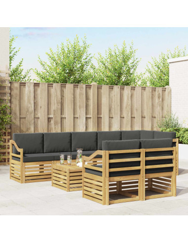 Set di divani da esterno 8 pcs Bianco e Antracite