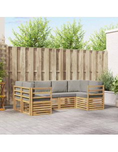 Set divano sezionale 6 pcs Bianco e Grigio Chiaro