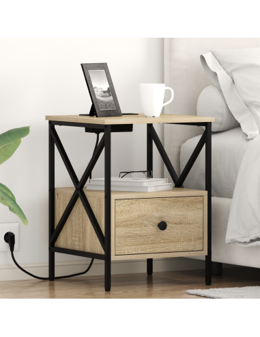 Armadio da Notte con cassetto Rovere Sonoma 41,5 x 40,5 x 55 cm