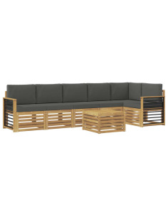 Set di divani da esterno 7 pcs Bianco e Antracite 2