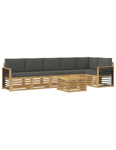 Set di divani da esterno 7 pcs Bianco e Antracite