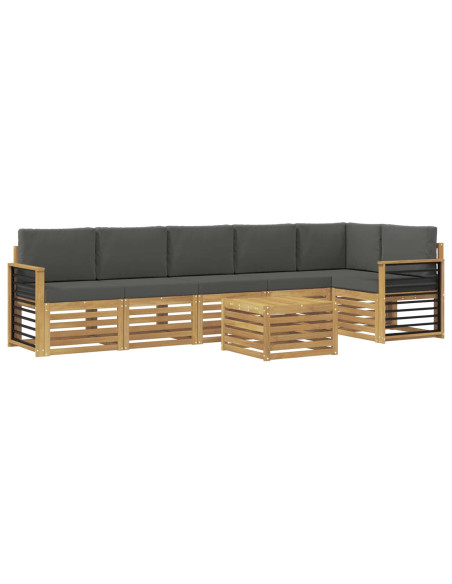 Set di divani da esterno 7 pcs Bianco e Antracite