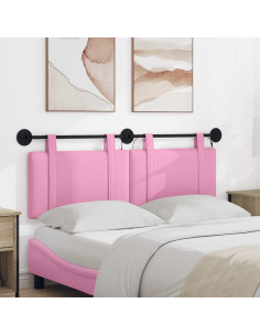 Testiera sospesa Con luce LED Rosa Tessuto