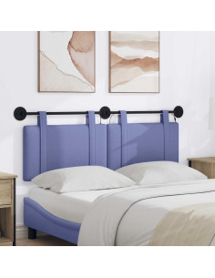 Testiera sospesa Con luce LED Blu jeans Tessuto