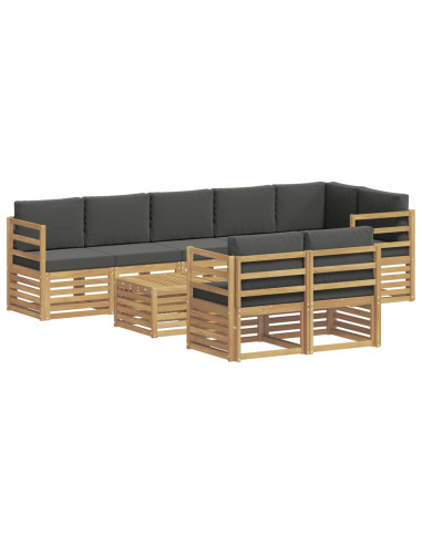 Set di divani da esterno 8 pcs Bianco e Antracite