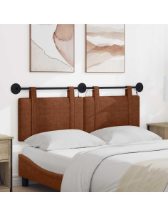Testiera sospesa Con luce LED Marrone PU Antico