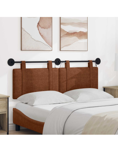 Testiera sospesa Con luce LED Marrone PU Antico