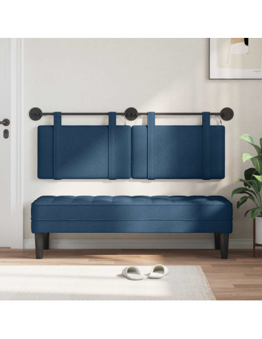 Testiera sospesa Con luce LED Blu Tessuto