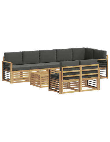 Set di divani da esterno 8 pcs Bianco e Antracite